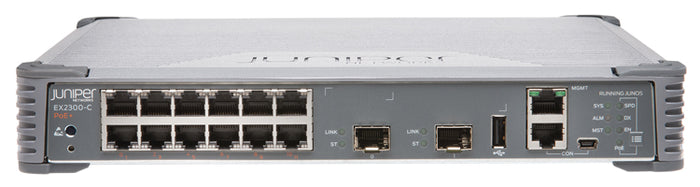 Juniper Networks EX2300-C-12P Compact 12-port PoE+ Ethernet Switch with 2 SFP/SFP+ Uplink Ports